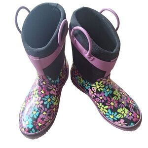 Western Chief Kid's Floral Multicolor Rain Boots 3 Waterproof Cold-Rated -20F